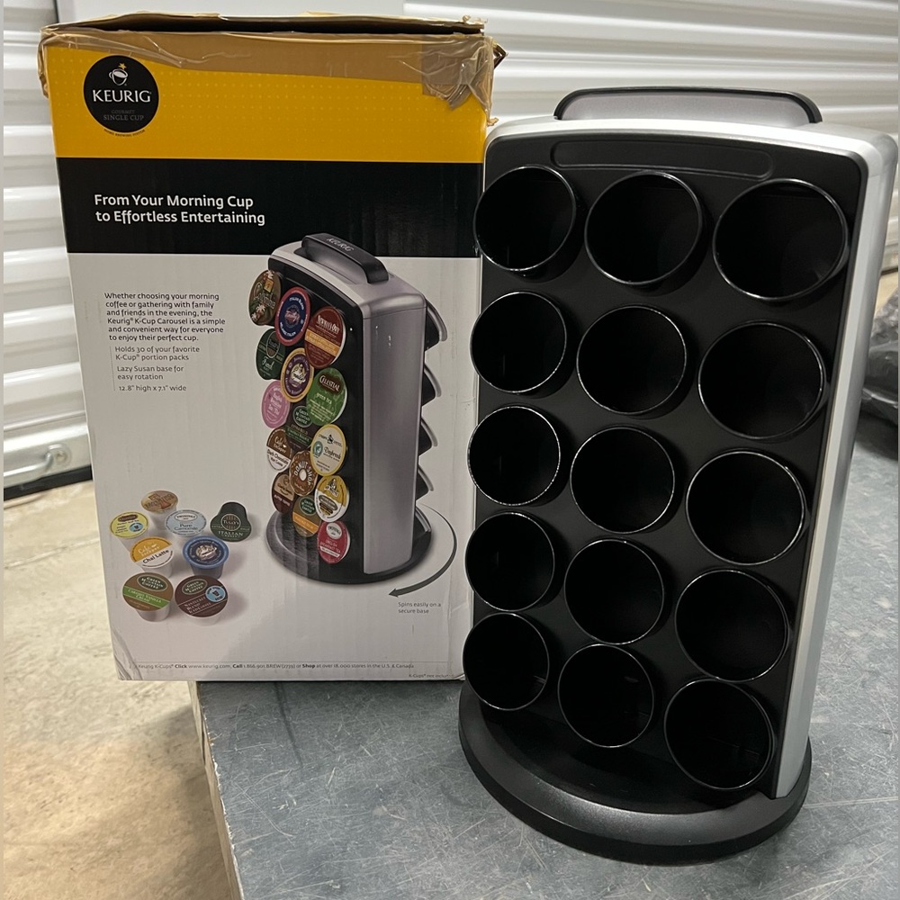 Black Keurig K-cup Carousel.  Holds 30 k-cups.